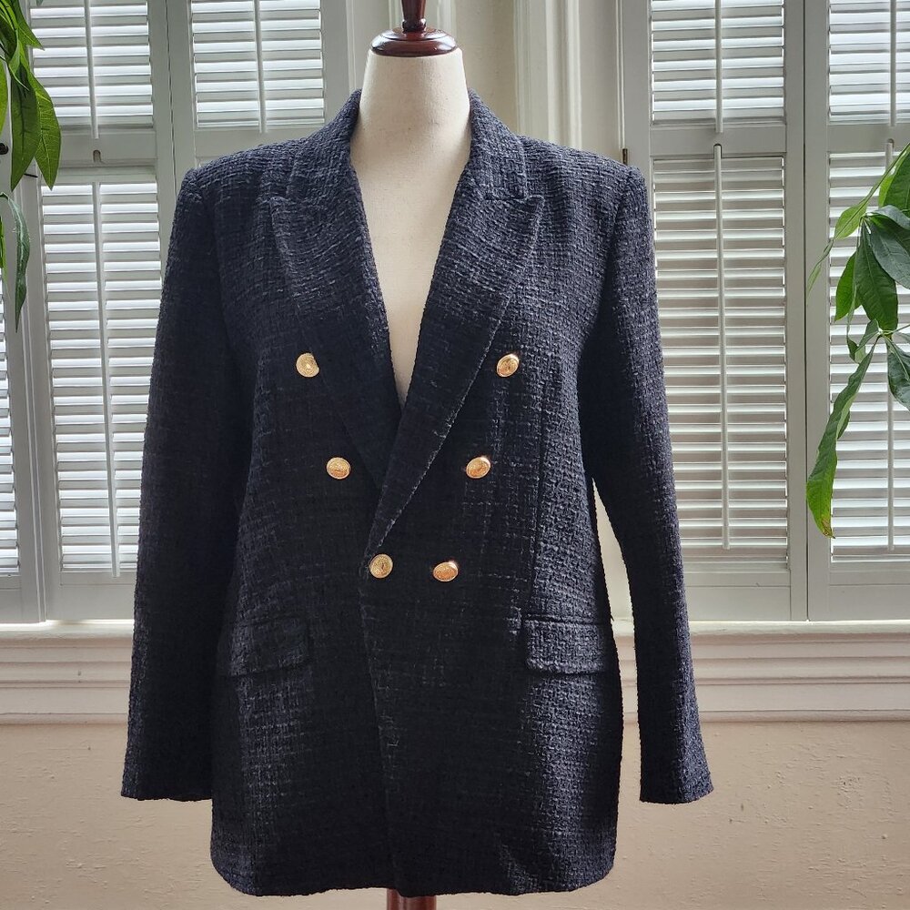 Zara Tweed Blazer Double Breasted